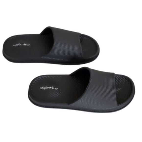 comfortview Shoes - NEW Women's Comfortview Black Slip On Summer Beach Slide Sandals , Size 11W